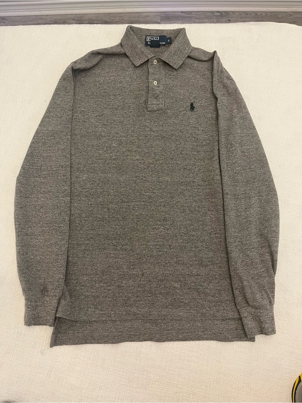 Lot of 3 Polo Ralph Lauren Long Sleeve Polo Shirts Mens Small Green Gray Blue - Picture 2 of 10